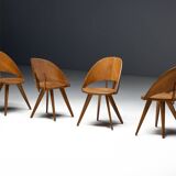 Chaises de salle à manger en contreplaqué, Italie, années 1950