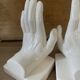 VAGA International ceramic bookends, hand-shaped, 1980s.