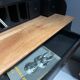 Black stepped wooden desk