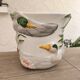 Rare cache-pot in earthenware with slip decoration of ducks.