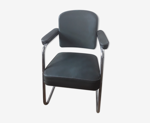 Fauteuil en skai vintage