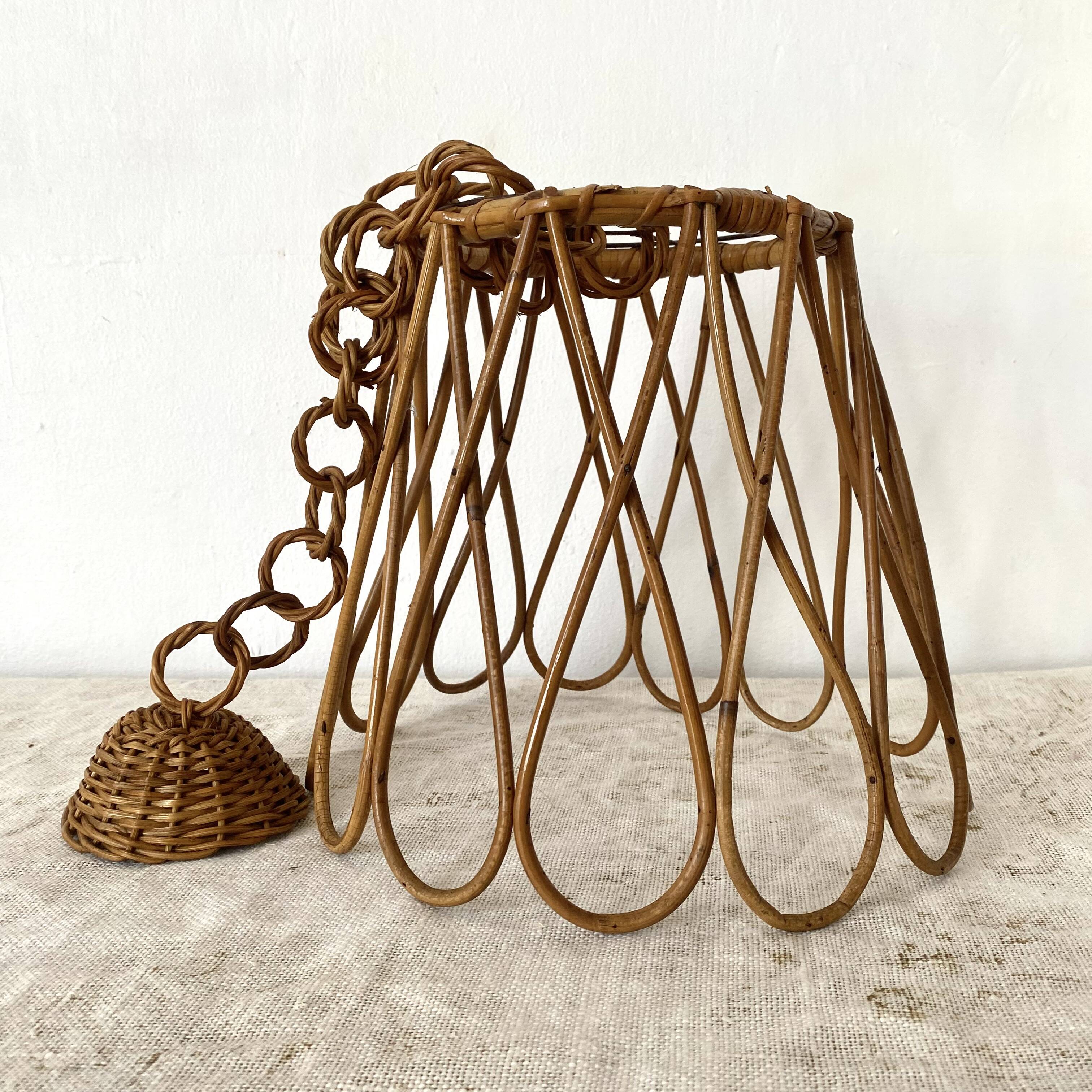 60s rattan pendant light