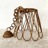 60s rattan pendant light