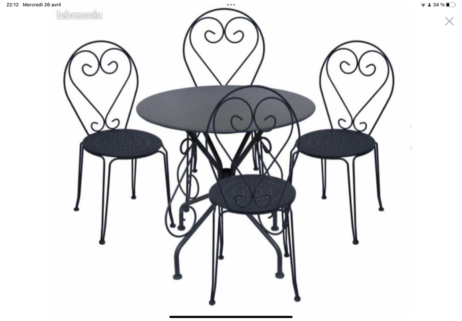 Wrought iron garden furniture
