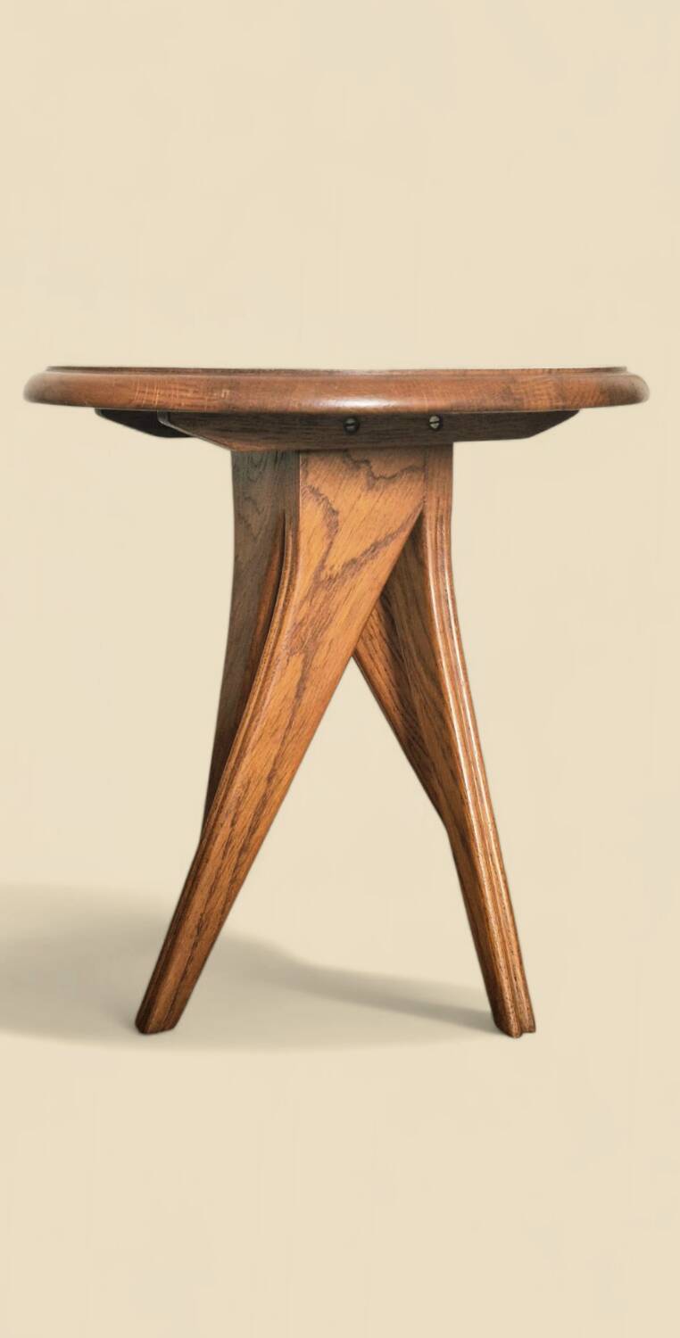 Solid oak side table – Scandinavian design from the 1950s