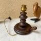 Turned wood lamp base, French craftsmanship, vintage art deco, minimalist, 40s/50s