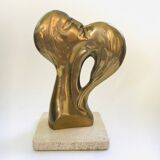 Brass Intertwined Male & Female Statue, 1970s