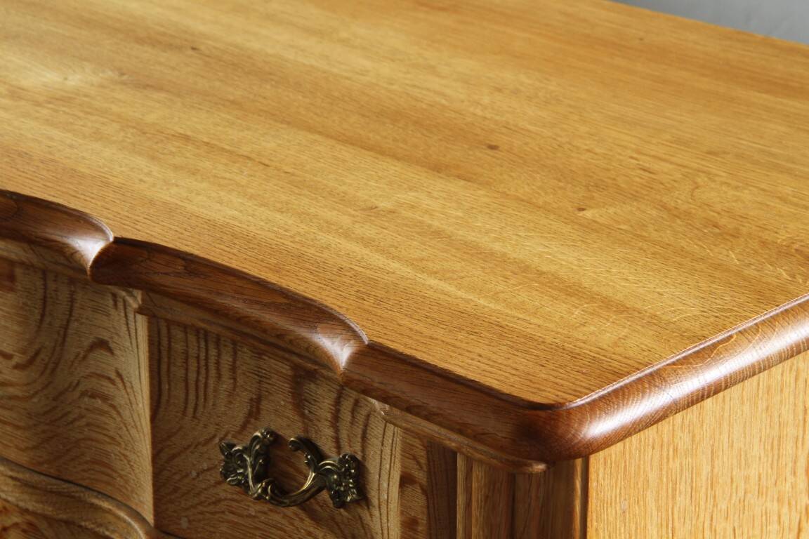 Vintage Mid-century Baroque Style Danish High Boy Brutalist Dresser 1960s