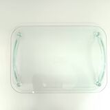 Transparent Glass Tray  Italy 1980s