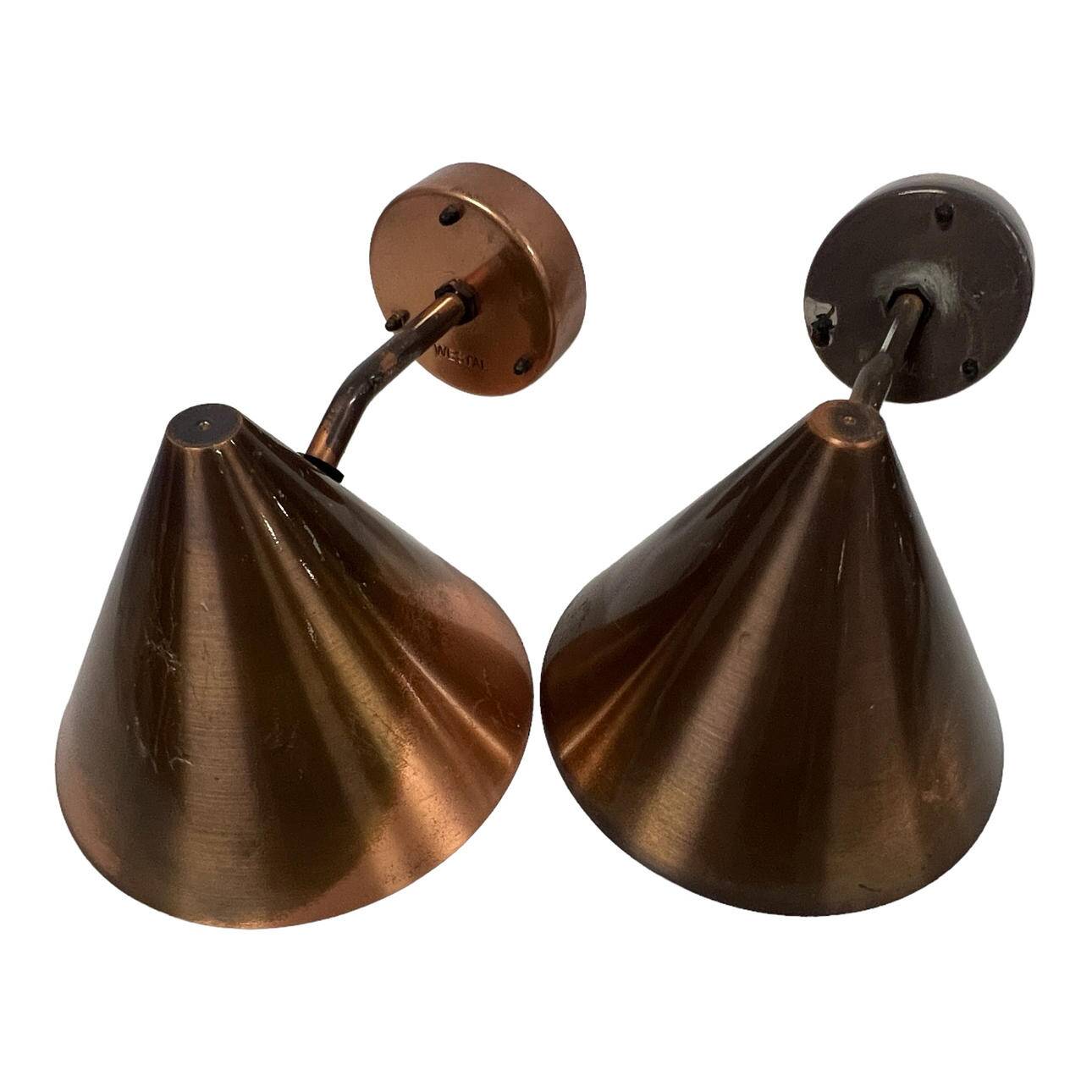 4 Westal copper wall lights