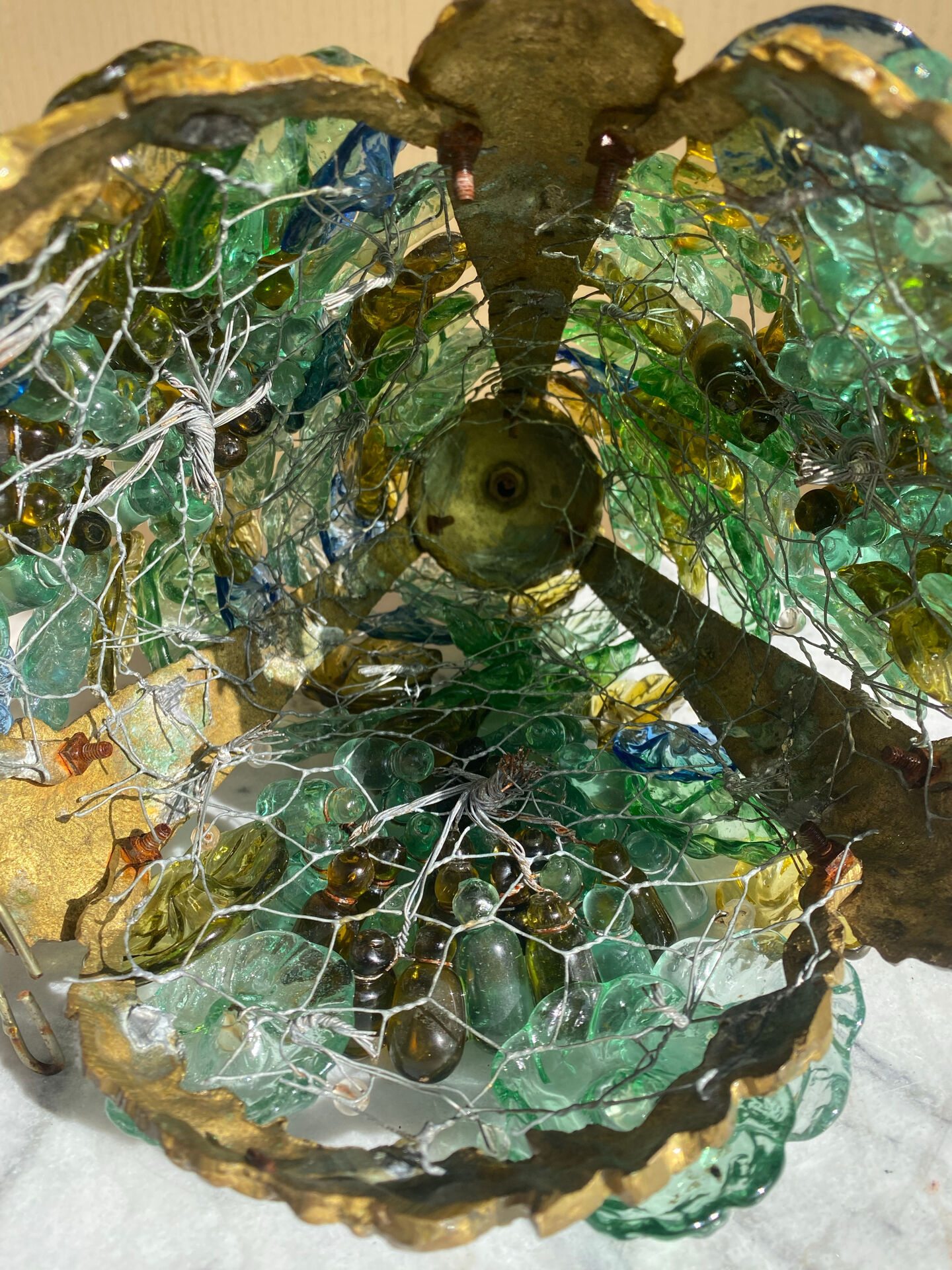 Abat-jour grappe de raisins en verre de Murano, années 50