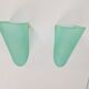 Vintage Triangular Conical Wall Sconces in Green Frosted Glass from Lumal-It, 1990s, Set of 2