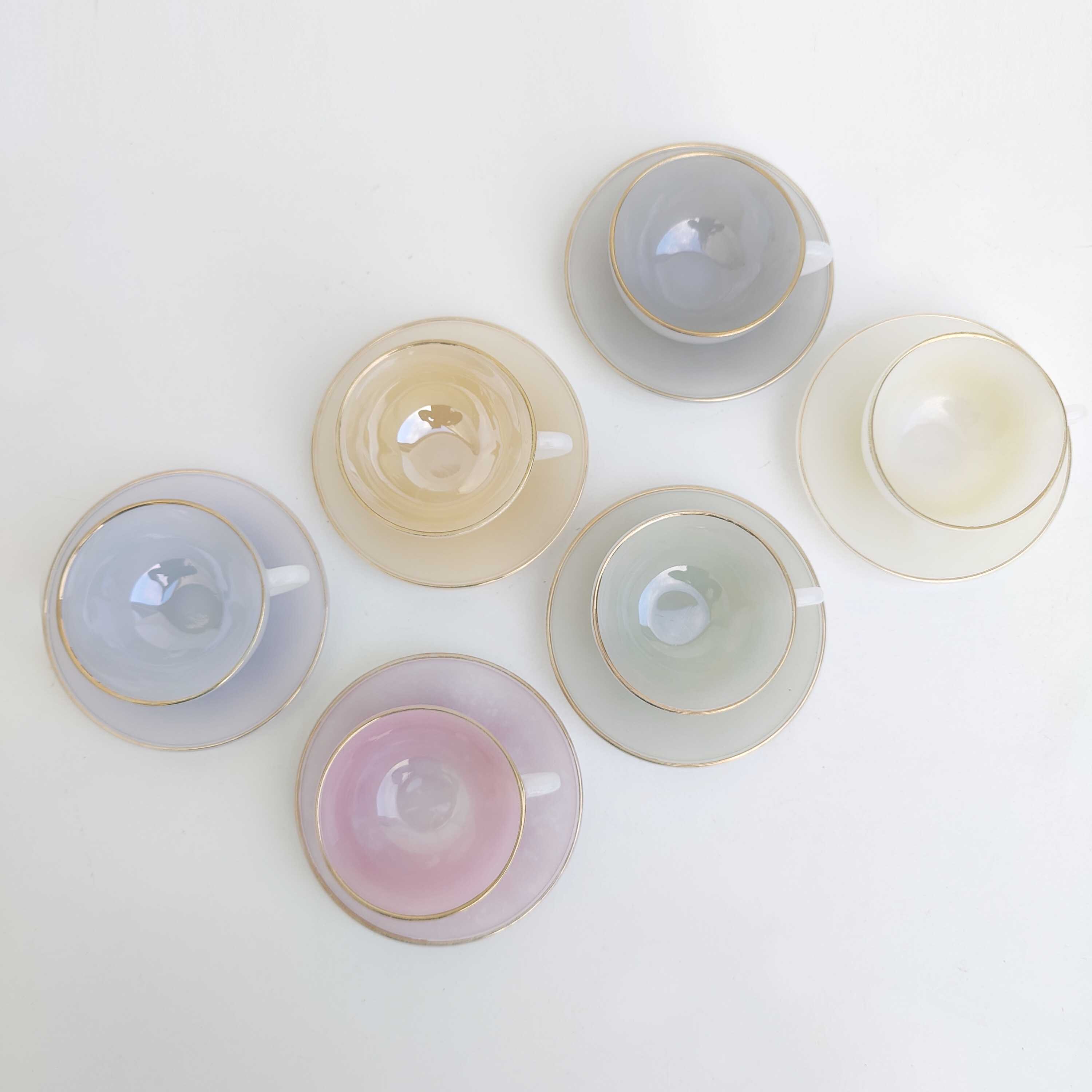 Arcopal coffee set 6 cups Pastel Harlequin