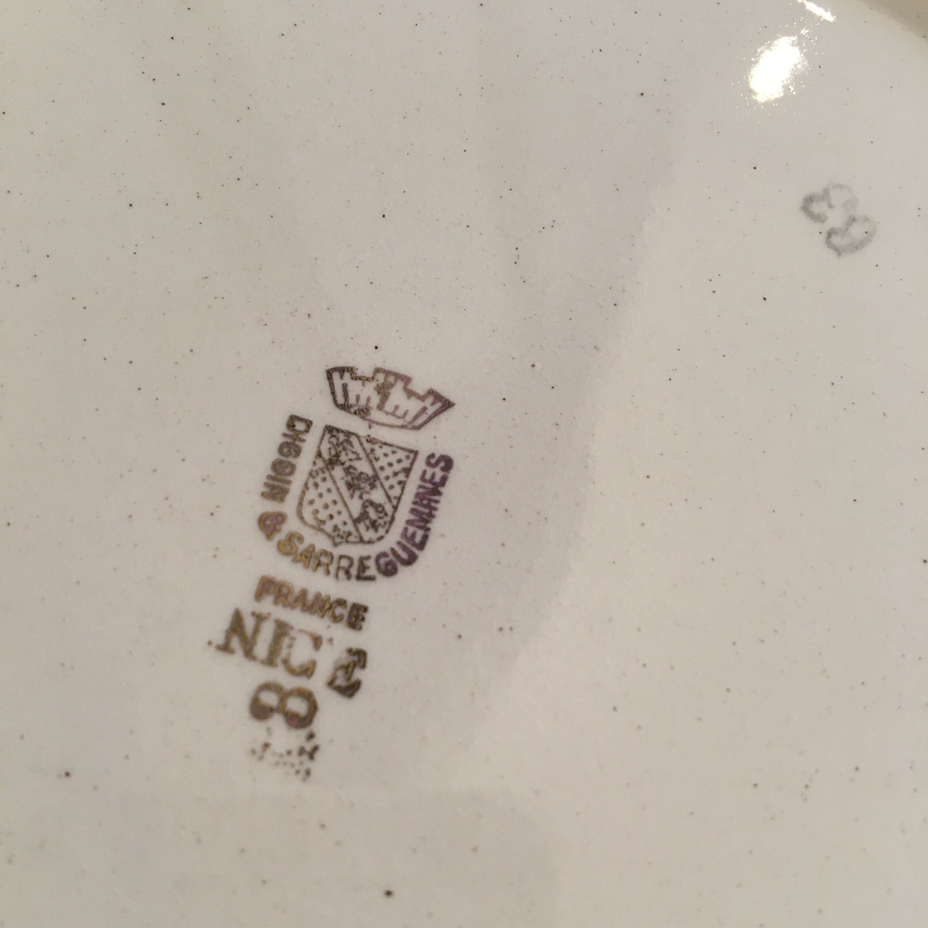 Set of 12 dessert plates carnations digoin sarreguemines