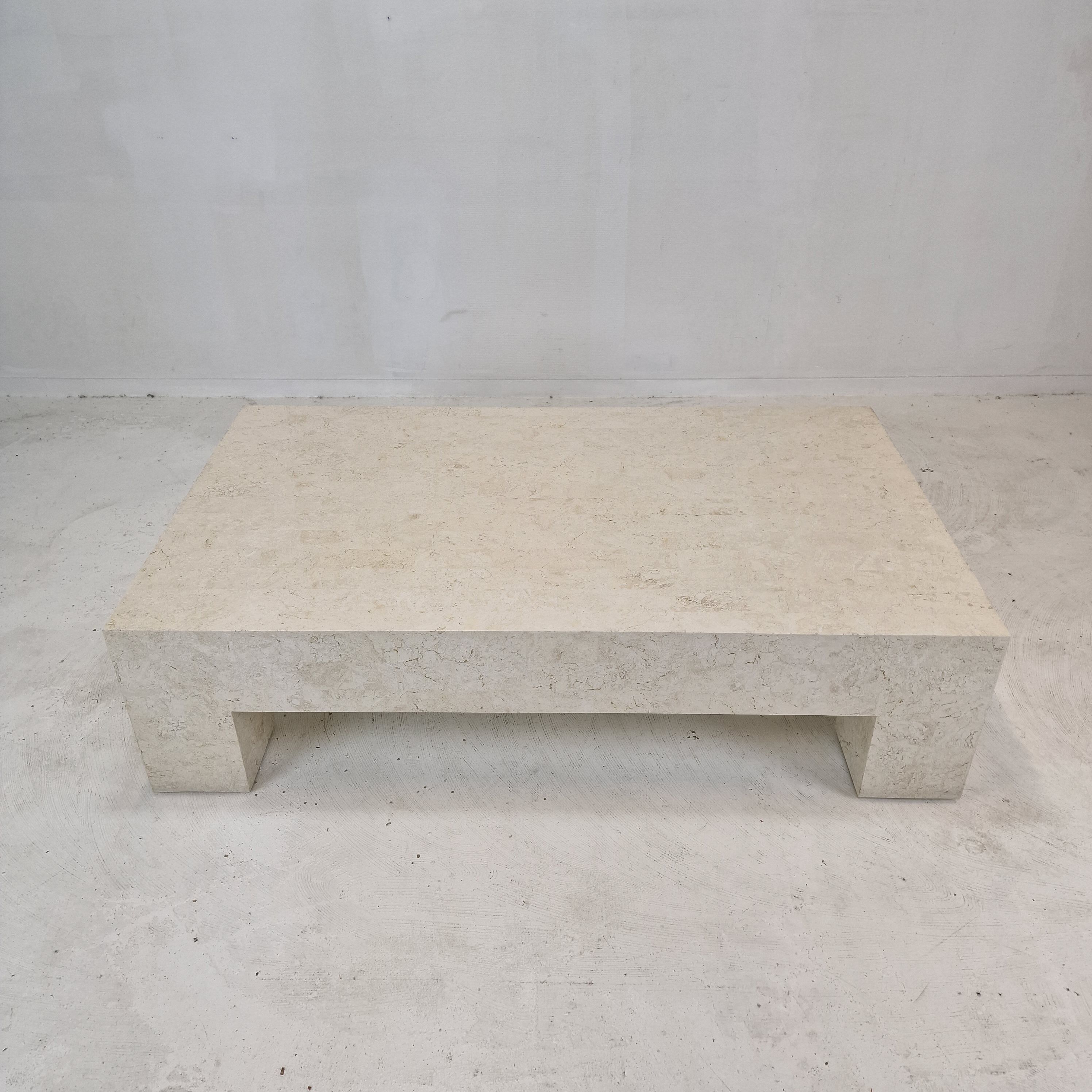 Fossil stone coffee table, 1980s