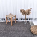 4x7 Soft Pastel Brown Wool Moroccan Rug, 128x211Cm
