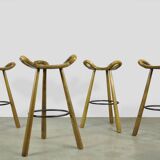 Special vintage brutalist SPANISH Marbella bar stools, 1970s Spain
