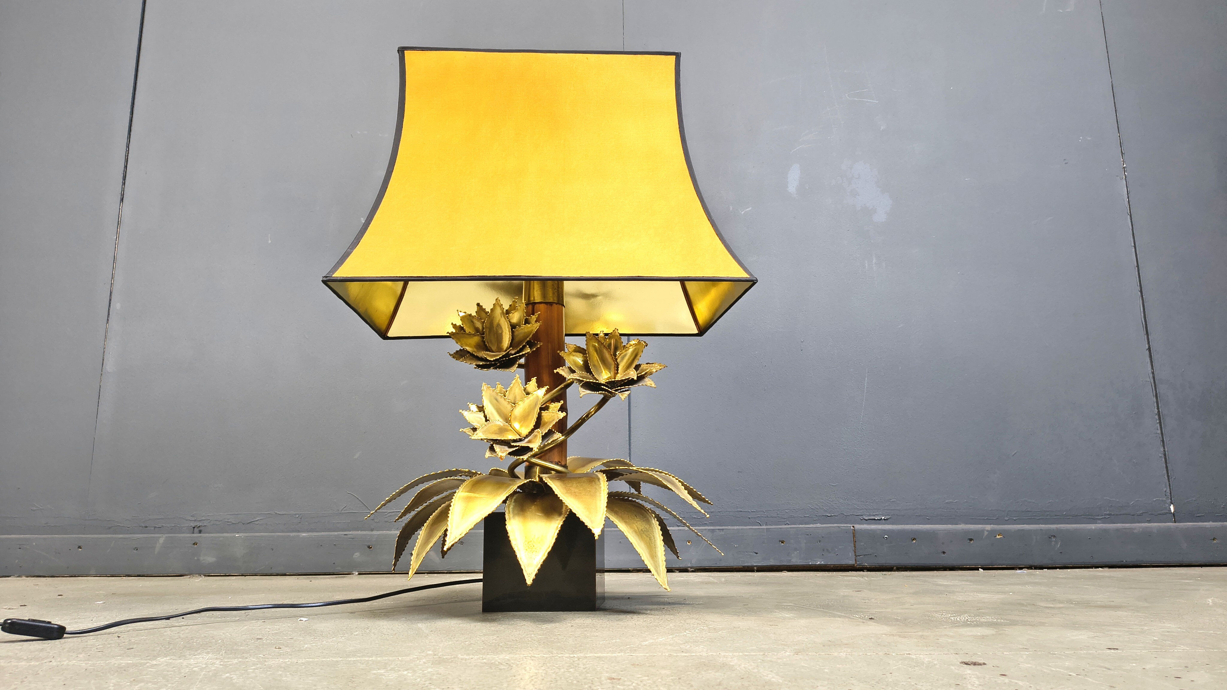 Maison Jansen floral table lamp, 1970s