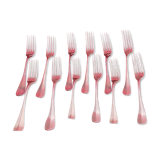 Lot of 12 forks silver metal ercuis