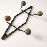 Portemanteau losange boules bois