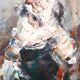 Tableau, huile sur toile "figure féminine", Alberto Alberti (1894-1974) 1959
