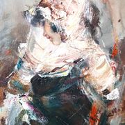 Large oil painting on canvas - Alberto Alberti (1894-1974) 1959 - female figure