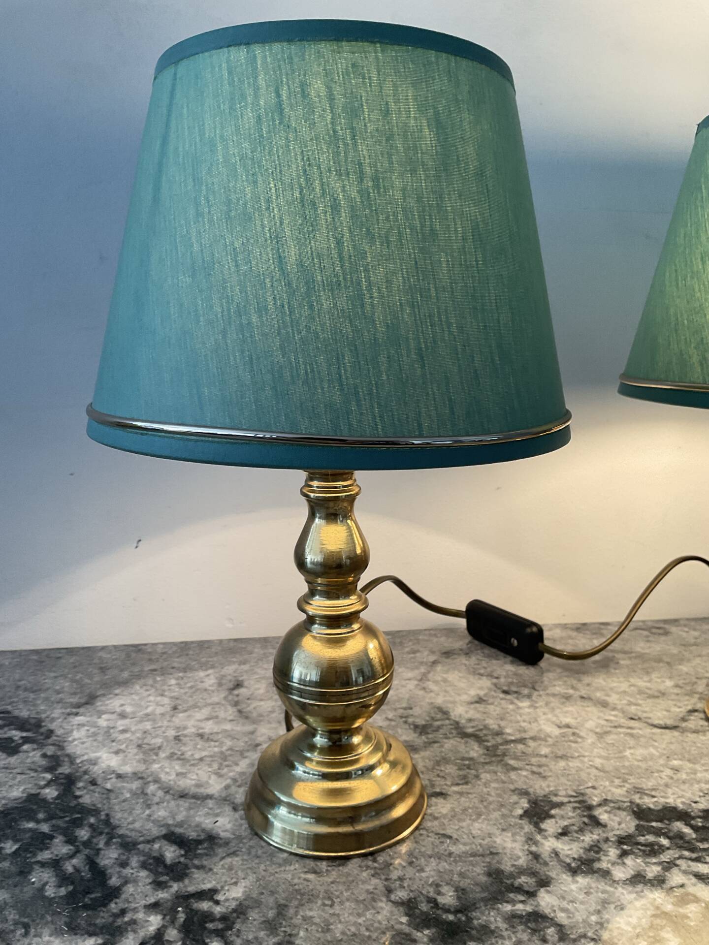 Pair of vintage brass lamps from the 70s.