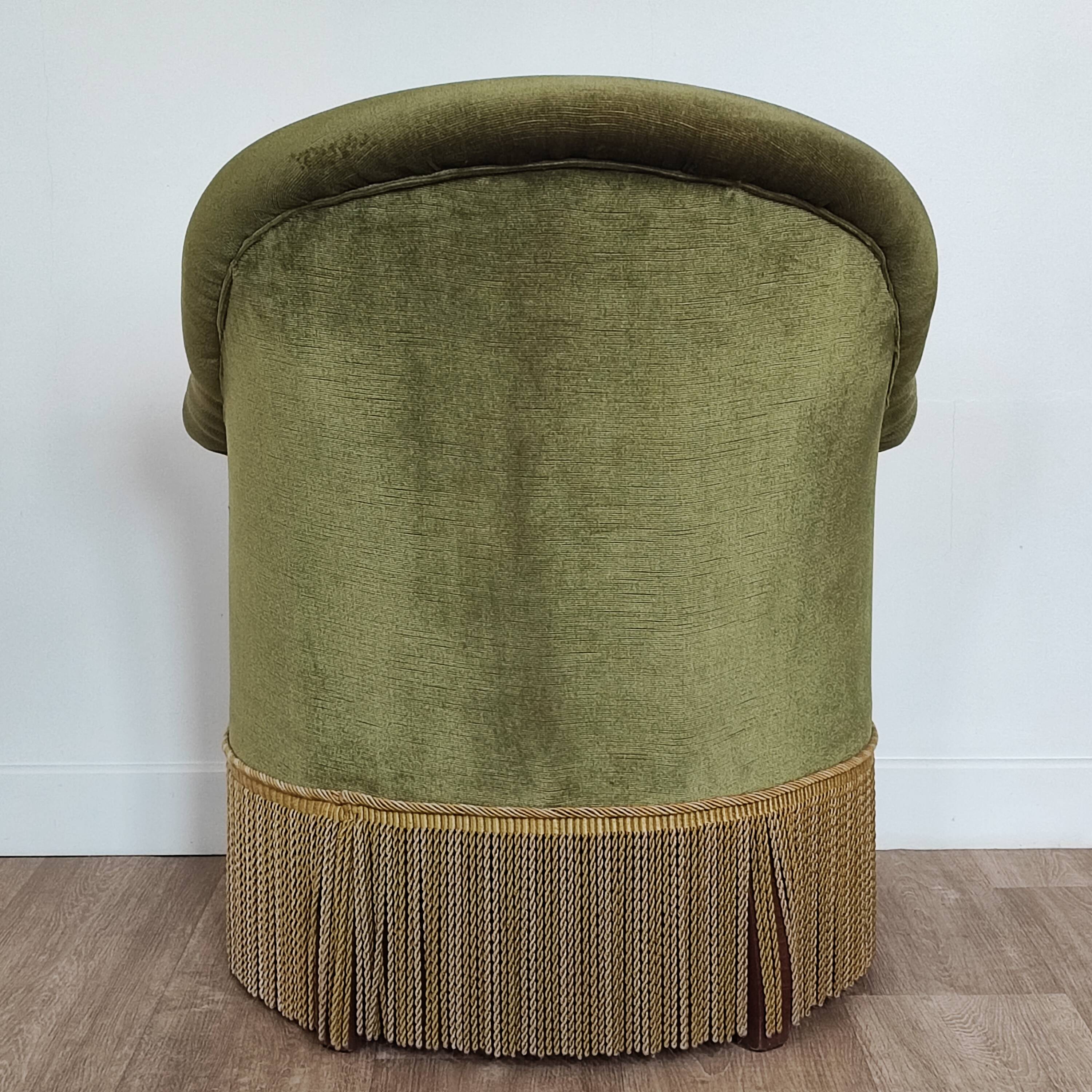 Pair of velvet toad armchairs