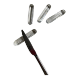 Set of four crystal knife holders signed Daum