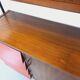 Vintage Italian modular bookcase in teak, metal and melamine