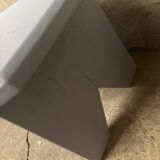 Small wooden stool, pearl gray