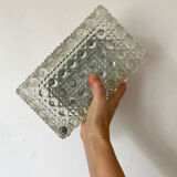 Rectangular moulded glass ceiling light