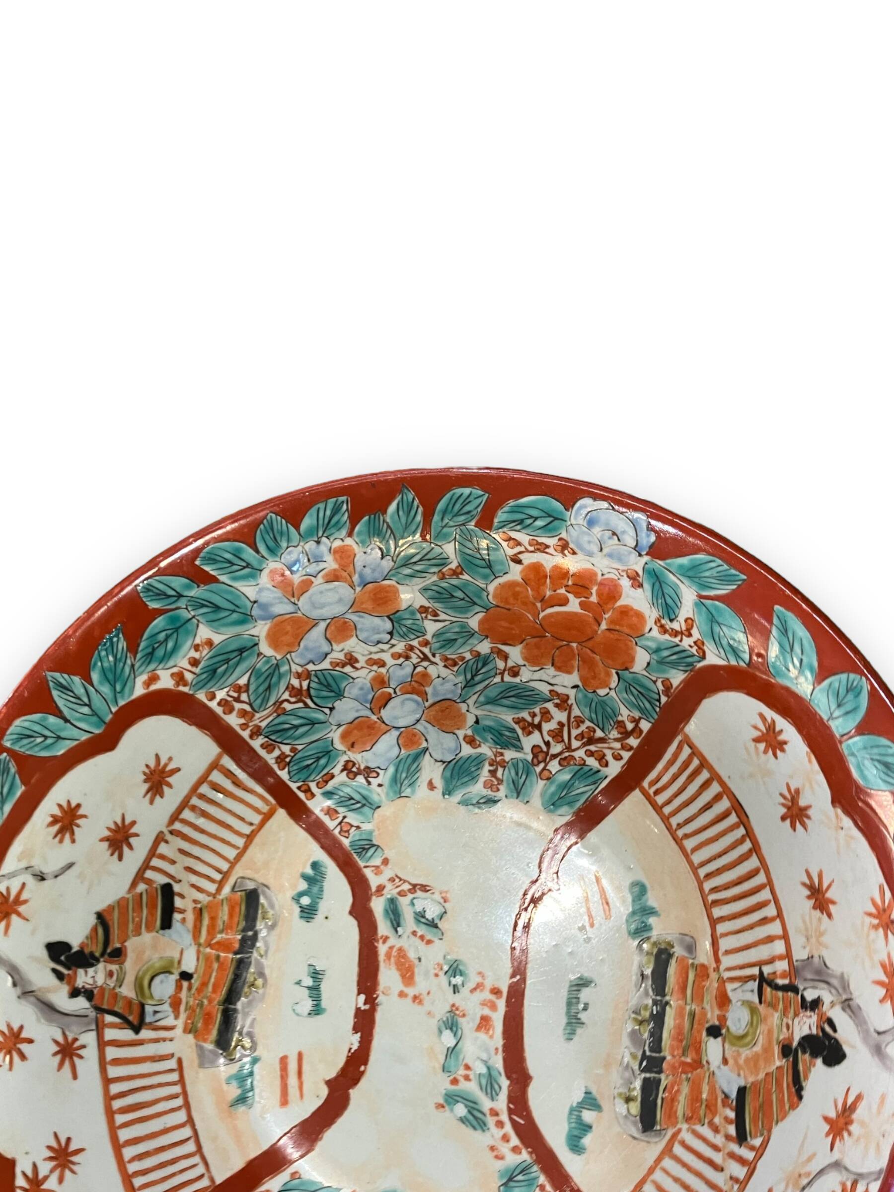 Huge porcelain cup of Imari XIXth Samurai decoration