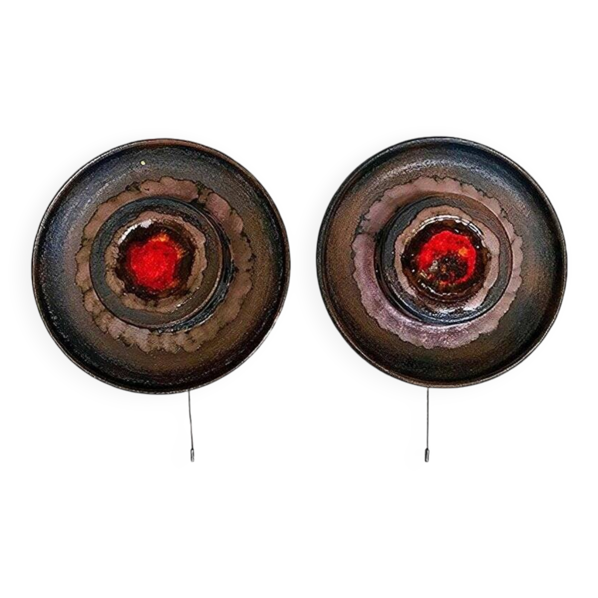 Modernist Scandinavian ceramic art wall lights or sconces, 1960s, set of 2