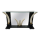 Versailles collection elephant faux tusk ebony console table mirror glass 1970s