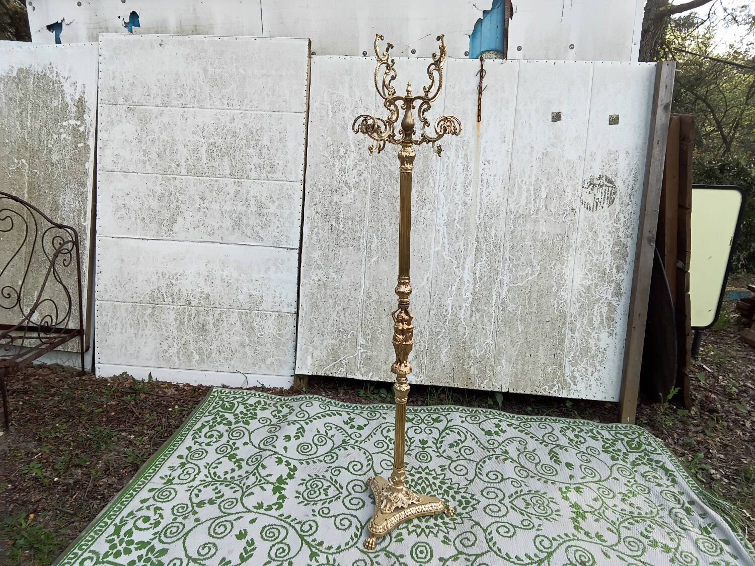 Portemanteau en laiton et bronze