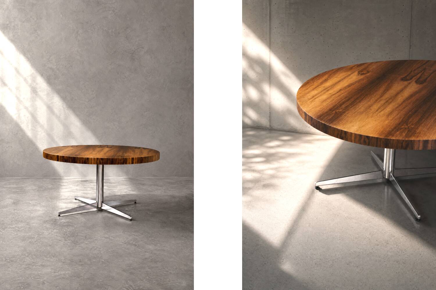 Vintage German Round Rosewood Coffee Table from Ilse Möbel, 1970s