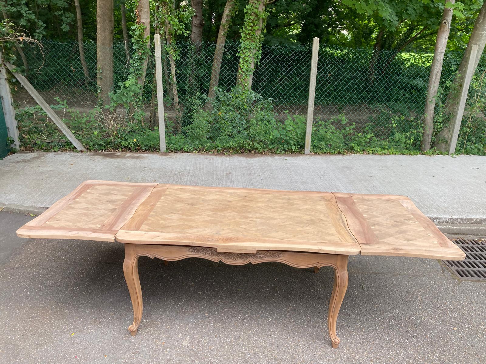 Renovated Louis XV extendable dining table walnut 265cm