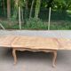 Renovated Louis XV extendable dining table walnut 265cm