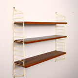 Swedish wood and metal shelving unit