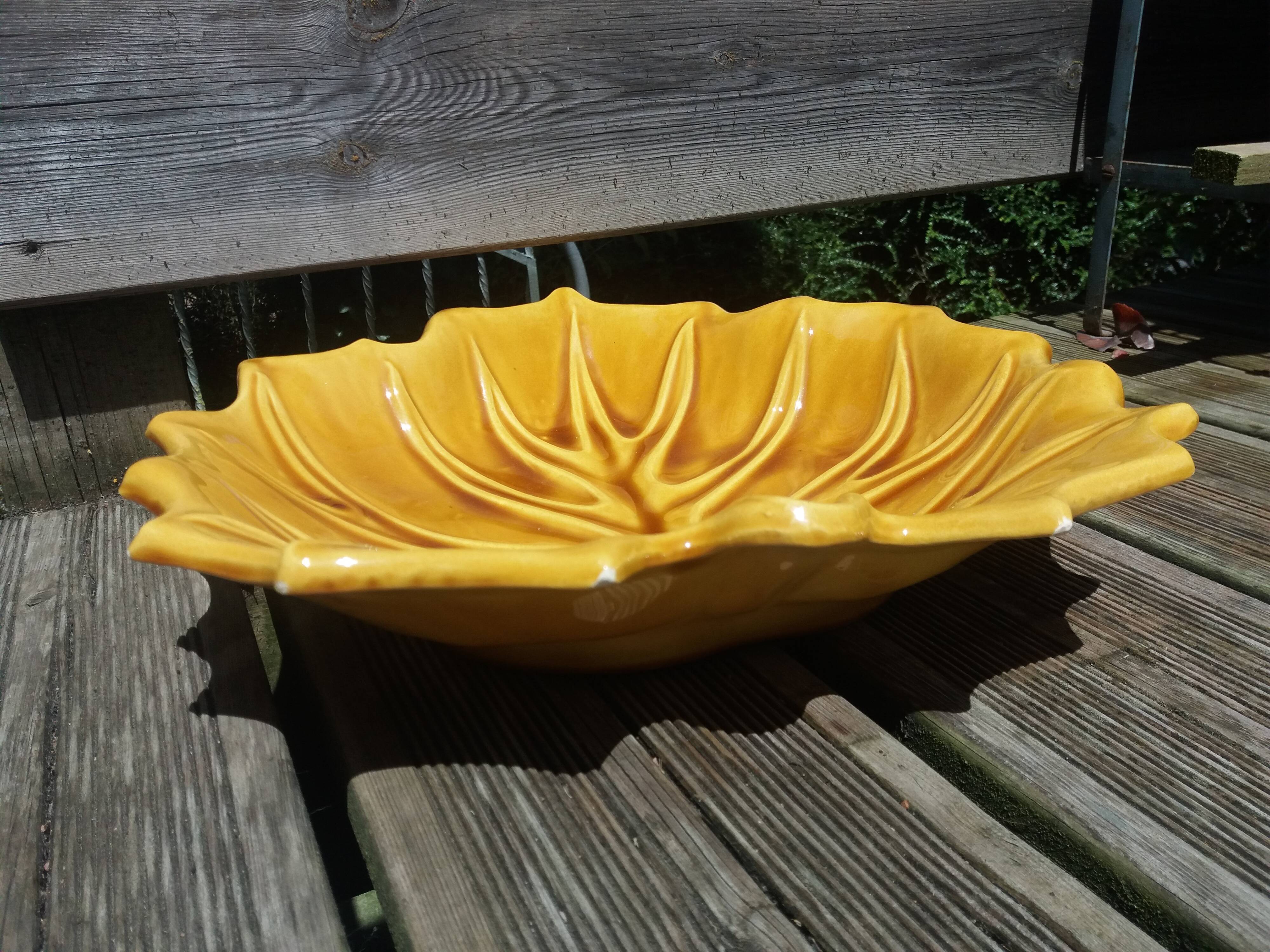 Empty fruit bowl FPP Vallauris leaf