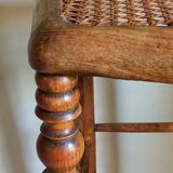 Tabouret ancien cannage et bois tourné
