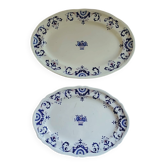 2 oval dishes in ironstone from Longchamp