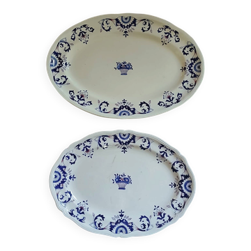 2 oval dishes in ironstone from Longchamp
