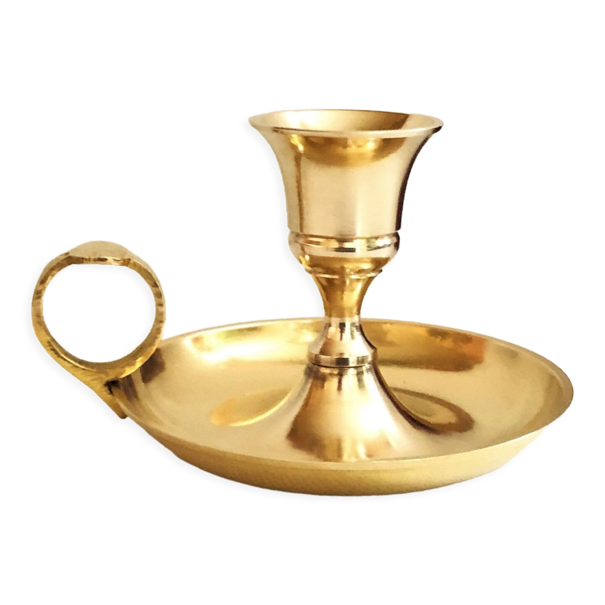 Gilded brass hand candle holder