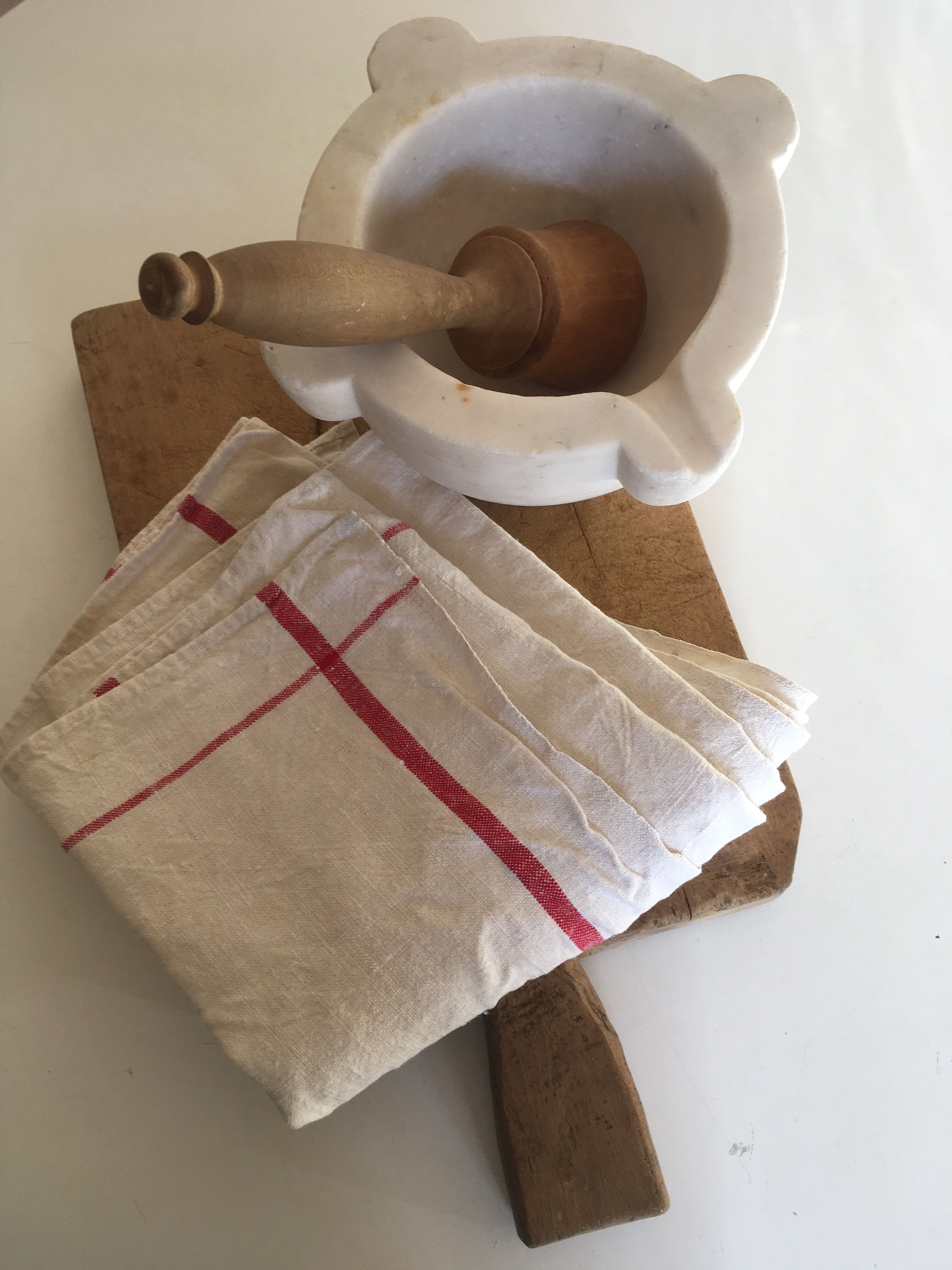 Pair of old towels linen and raw hemp