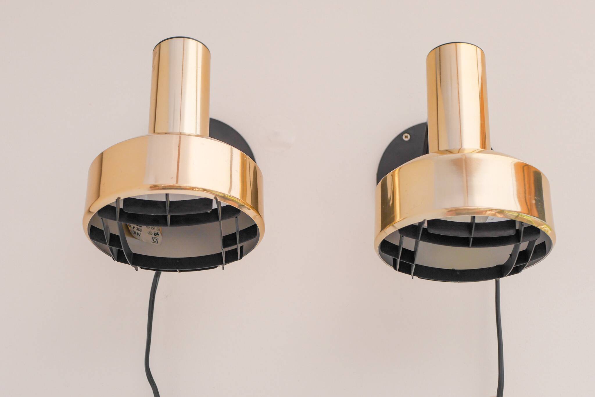 Vintage IKEA Golden wall Sconces, Swedish modern design
