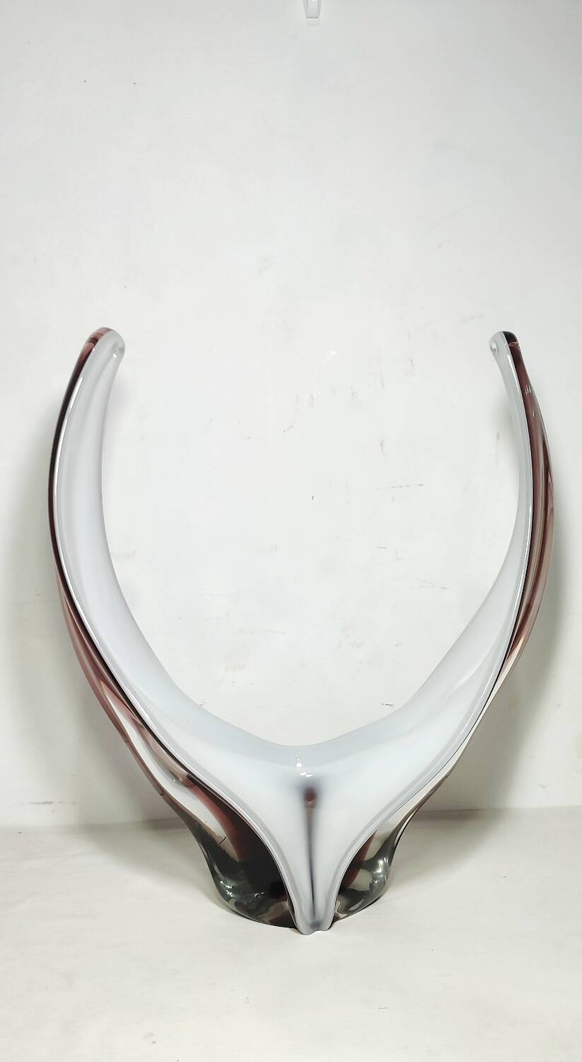 Centro de mesa de cristal de Murano. Italia, 1980s.