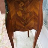 Bedside in Louis XV style marquetry
