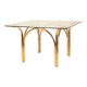 Glass and Brass Table, Italian Manufacture, 1970